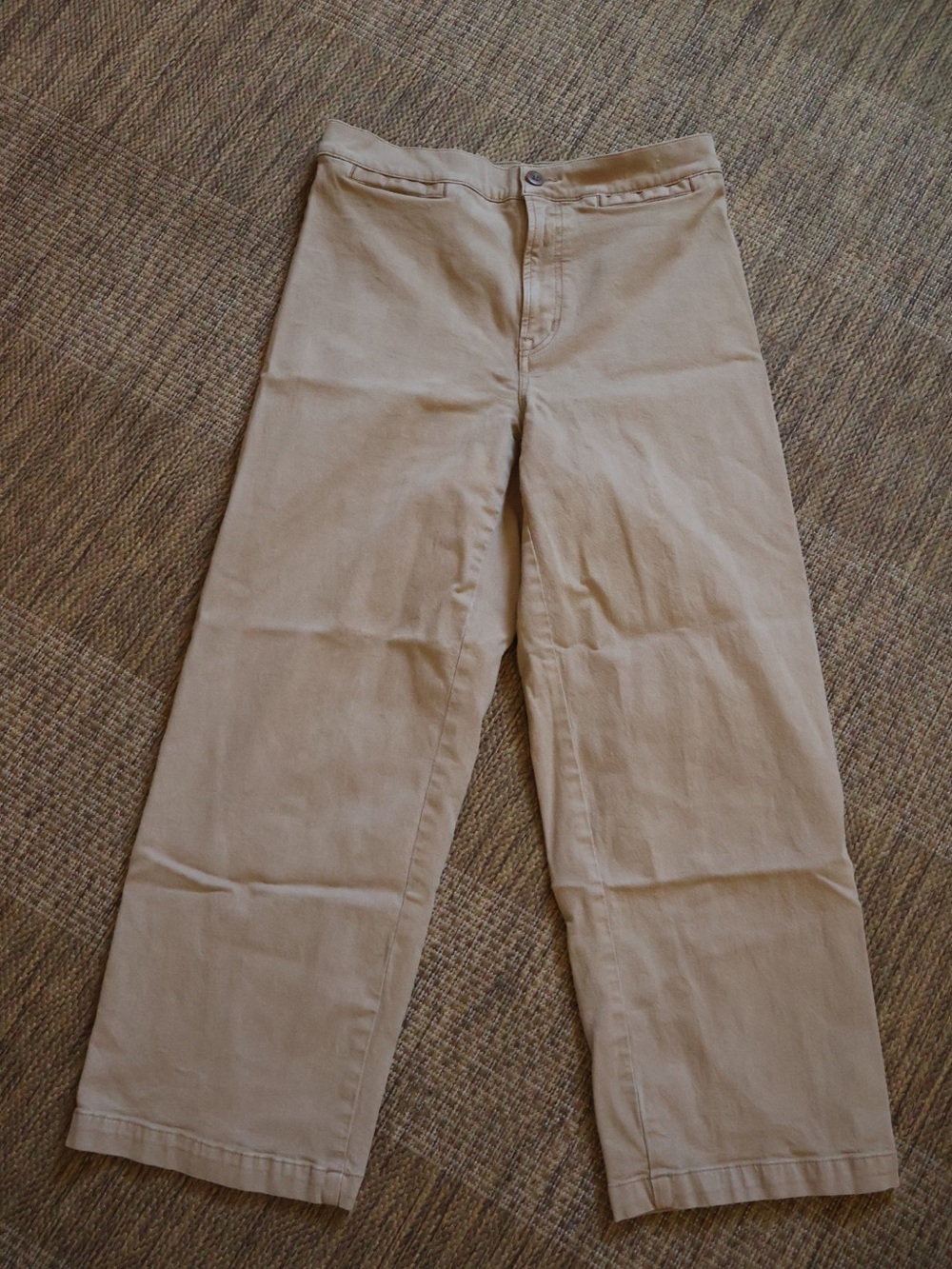 Madewell Beige Wide-Leg Emmett Trousers